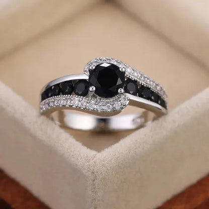 Special-interest blue Stone Women Wedding Ring Dazzling Zircon Delicate Gift Top Quality Female Classic Jewelry（Size:5-11)