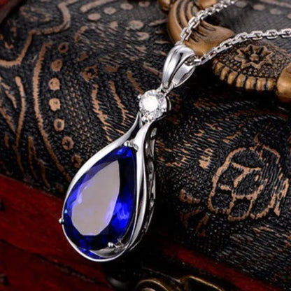 Tanzanite Pendant Sapphire Pendant and Diamond Necklace