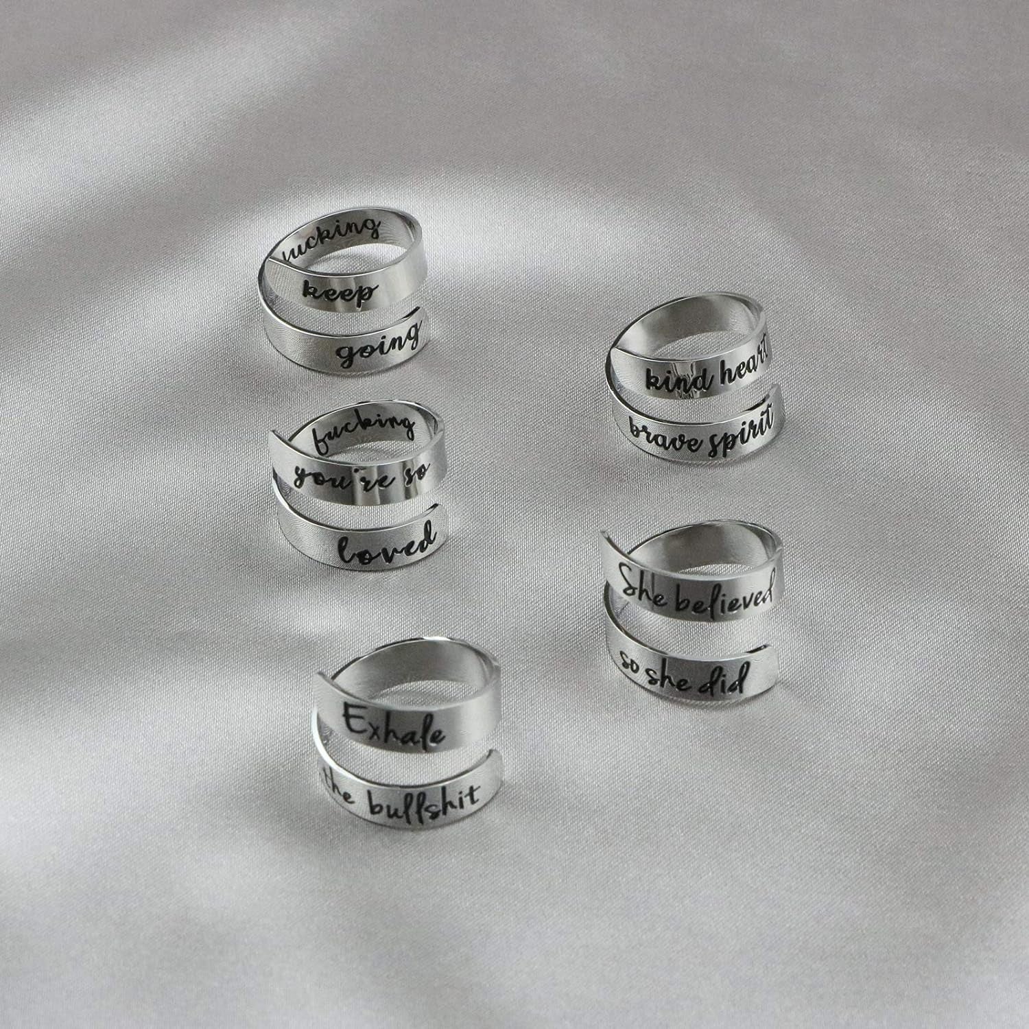 Adjustable Ring Inspirational Jewelry Personalized Stainless Steel Rings Birthday Graduation Gifts for Girls …