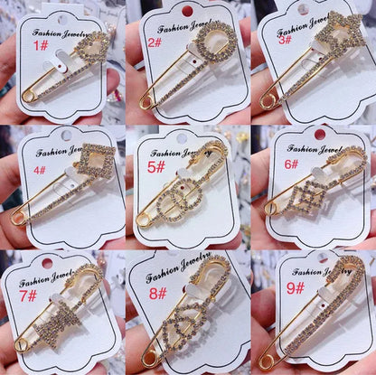 Women Brooch Pins Sweater Shawl Clips Crystal Brooches, Safety Pins Dress Shirt Clips for Women Rhinestone brooch women's anti slip button clothing accessories