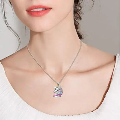 Fashion Unicorn Zircon Necklace Animal Horse Pendant Engagement Necklaces for Women Animal Jewelry Wedding Accessories Birthday Anniversary Gift