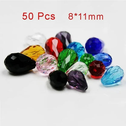 Multi-Color Top Quality Crystal Tear Drop Shape Beads Crystal Glass Beads Loose Spacer round Beads for Jewelry Making