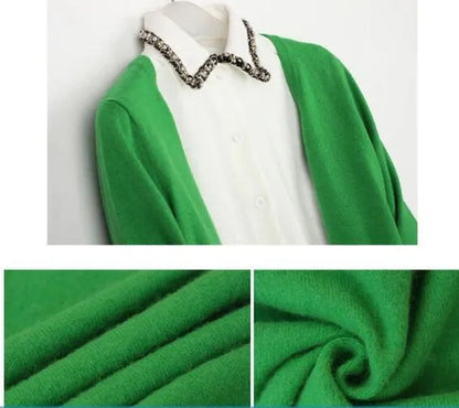 Plus Size S-XXL Spring Fashion Wool Pure Cashmere Sweater Cardigan Pullovers Pull Long Sleeve Women Sweaters Cardigans Outwear Coat