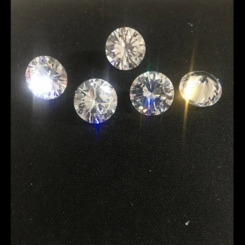 100pcs AAAAA Grade White 4-12mm Loose Zircon Stone Round Cut Cubic Zirconia