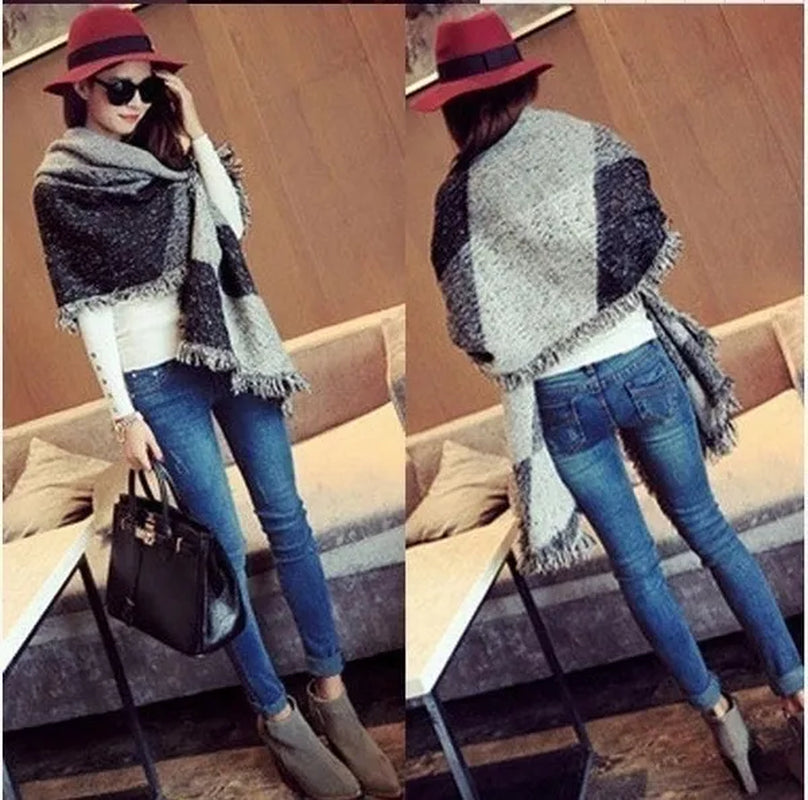 2023 Winter Spring Women'S Scarf Warm Wool Cashmere Stole Scarves Vintage Scarf Elegant Scarf Shawl