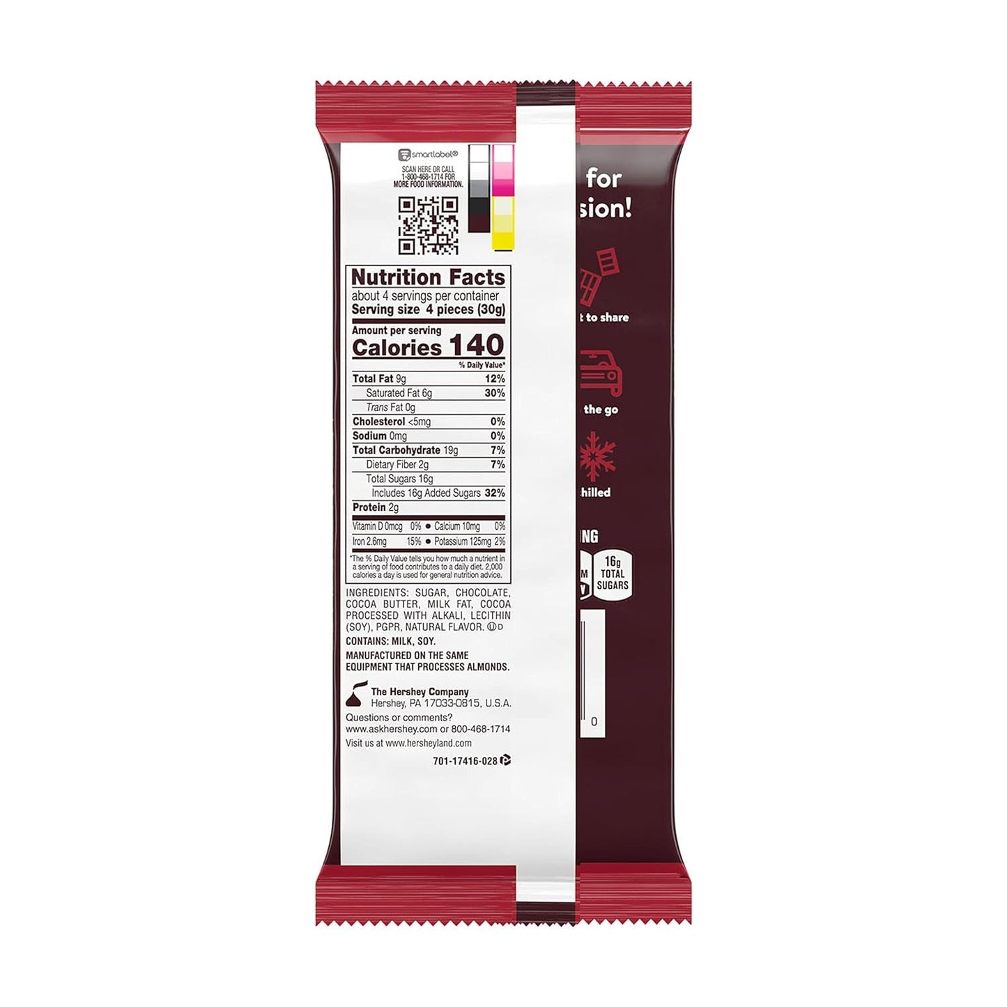 SPECIAL DARK Mildly Sweet Chocolate XL, Candy Bar, 4.25 Oz (16 Pieces)