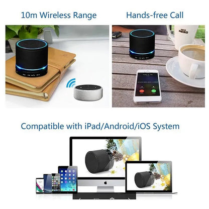 Betron Wireless Portable Travel Bluetooth Speaker Supper Bass BOOM BOX W/ LED Flash Light（Black）