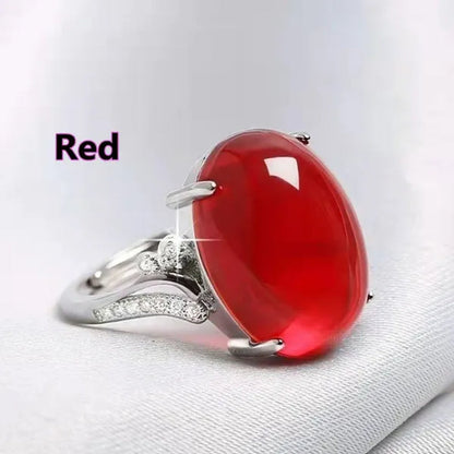 Gem ring  ruby red agate Adjustable opening ring female living ring girlfriend gem ring 5 colors