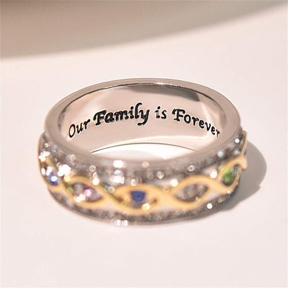 Fashion 18K Gold Ruby Sapphire Ring 925 Sterling Silver Shiny Full Diamond Ring Cubic Zirconia Promise Rings CZ Diamond Multi Row Ring Eternity Engagement Wedding Band Ring for Women