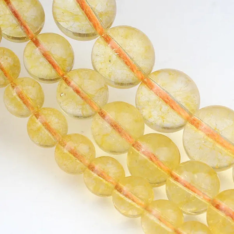 Citrines Yellow Crystal Stone round Beads Glass Beads for Bracelet Jewelry Making Bracelet Necklace 6/8/10Mm