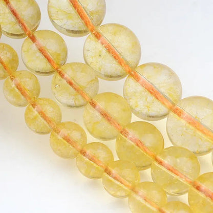 Citrines Yellow Crystal Stone round Beads Glass Beads for Bracelet Jewelry Making Bracelet Necklace 6/8/10Mm