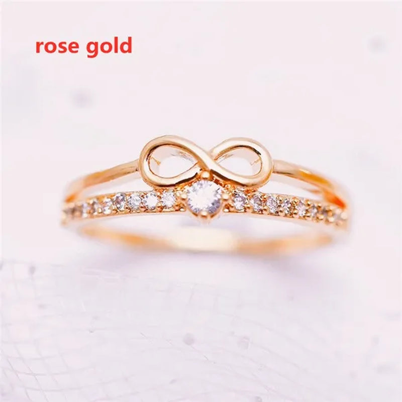 Fashion Silver colorRing for Women Diamond Infinity Love Rings Engagement Wedding Ring Party Female Jewelry Promise Rings Wedding Band Size 5-11 Bague Femme