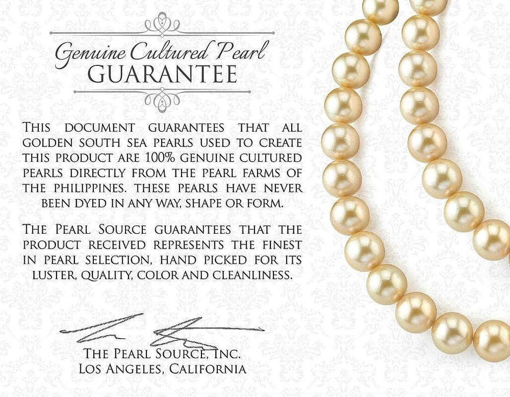 18K Gold 9-10Mm round Genuine Golden South Sea Cultured Pearl & Diamond Eva Ring for Women