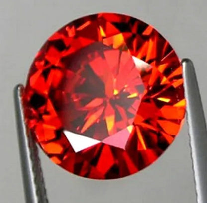 Padparadscha Sapphire 1.08Ct 6Mm round Faceted Cut Shape AAAAA VVS Loose Gems