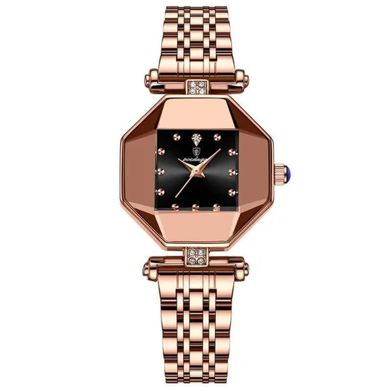 POEDAGAR Rose Gold Fashion Women Watch Stainless Stain Waterproof Ladies Quartz Watches Luxury Female Wristwatch