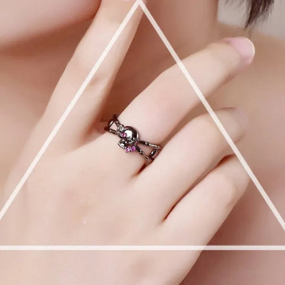 Fashion Simple Retro Punk Style Gothic Skull Rings for Women Cocktail Ring Skeleton Knuckle Jewelry Size5 6 7 8 9