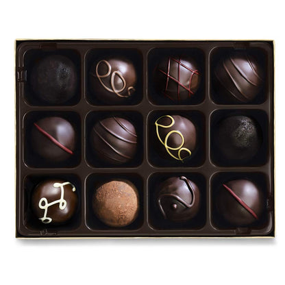 Dark Chocolate Truffles Assorted Chocolate Gift Box, 12 Pc.