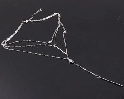 Elegant Multilayer Women Pendent Necklace Long Chain Necklace bo
