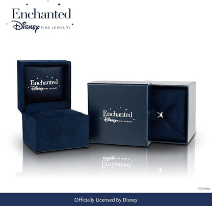 Enchanted Disney Fine Jewelry 14K Rose Gold over Sterling Silver with Black Rhodium Oval Created Pink Sapphire and 1/4 Cttw Treated Black round Diamond Maleficent Ring