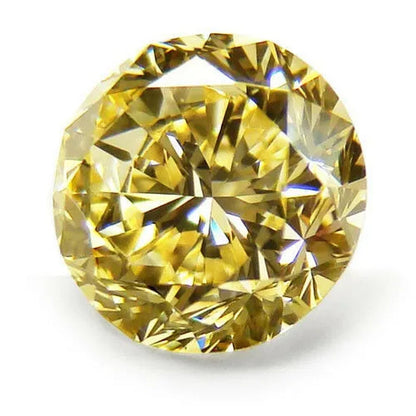 6.5mm 1ct Yellow Diamond Round Excellent Cut Loose Gemstone with GIA certificate