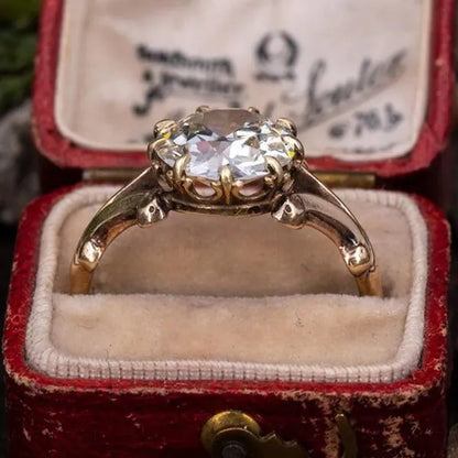 Exquisite Bridal Wedding Ring Gold Plated Claw Setting Solitaire Diamond Rings for Women Engagement Proposal Ring Jewelry