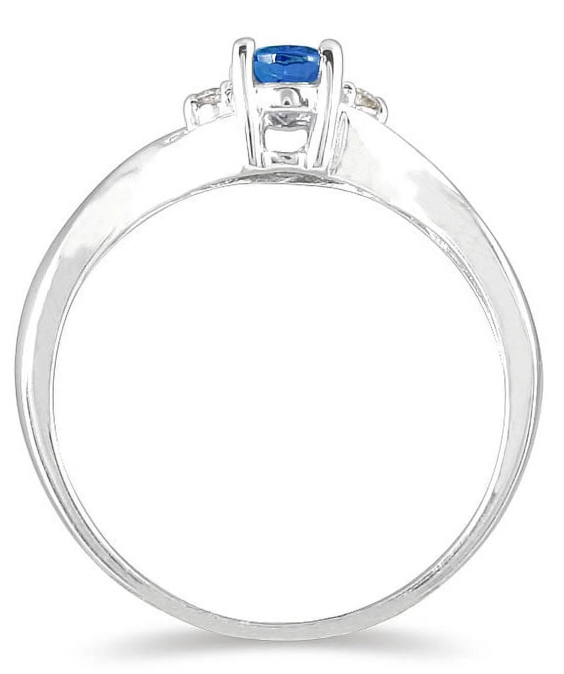 Women'S Sapphire and Diamond Ring in 10K White Gold