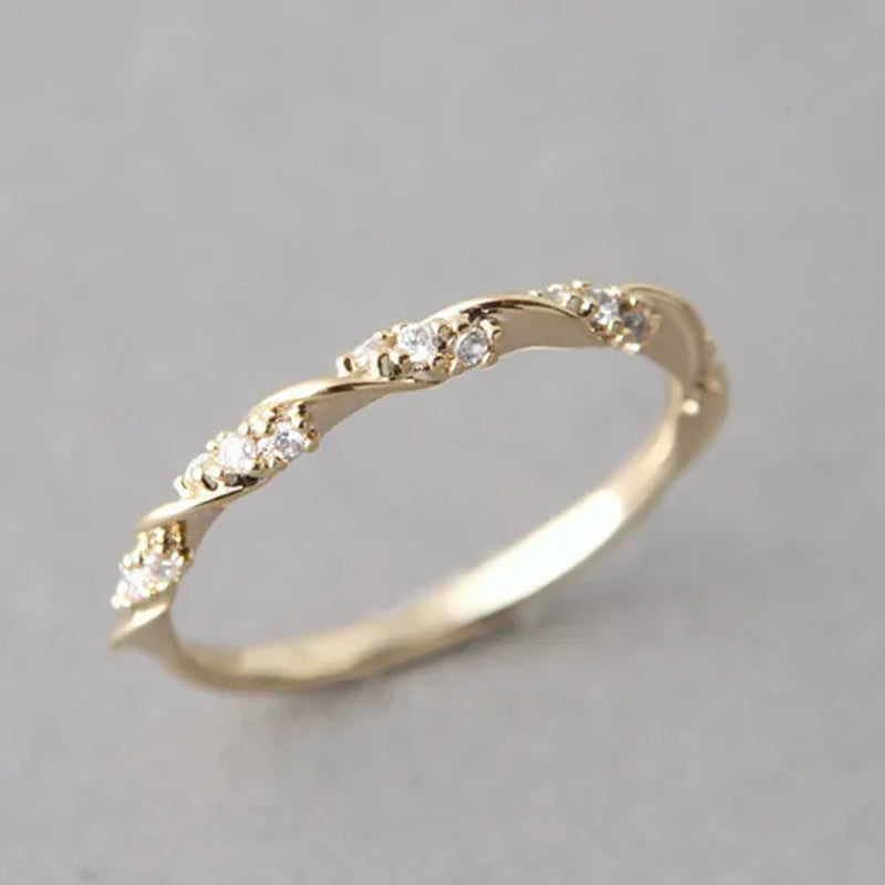 Simple and Exquisite Fashion Three-color Rose Gold Gold Silver Women's Ring, Cute Princess Ring Elegant Promise Ring, The Best Choice for Girlfriend Gifts. Size US5-11