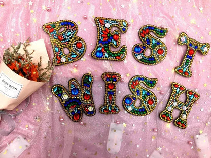5D Creative Crystal Diamond Painting DIY 26 Letter One-Piece Keychain Pendant/1Pc