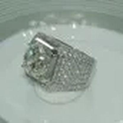 925 Sterling Silver Natural 2.8CT Yellow Topaz Ring Women Men Wedding Engagement