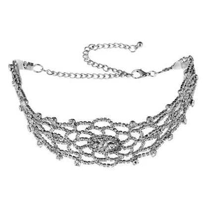 Full Diamond Pendant Necklace Crystal Rhinestone Choker Collar Women Wedding Jewelry