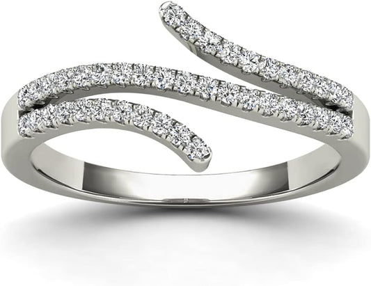 14K White Gold 1/5Ct. TDW Diamond Bypass Ring (H-I, I1-I2)