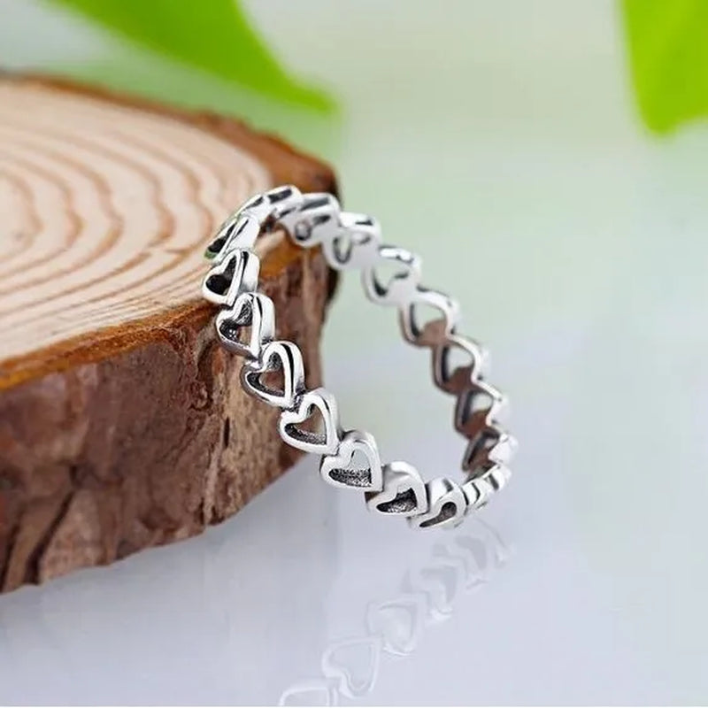 New Heart Shaped Jewelry Hollow Thumb Women Men Gift Jewelry Finger Silver Jewelry 925 Silver Rings