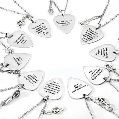 Quotes Guitar Pick Necklace Outfits Jewelry Accessories Inspired Fans Gift Merch