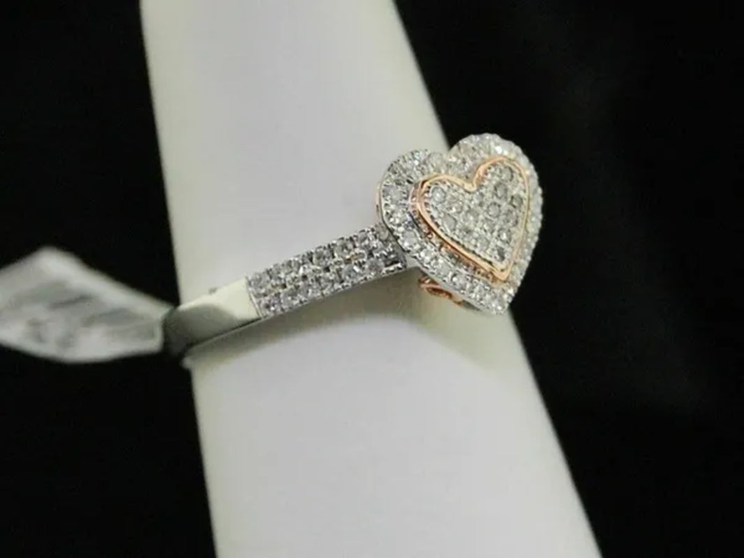 luxurious Exquisite Fashion Solid 925 Sterling Silver Natural Heart White Sapphire Ring Bride Romantic Wedding Anniversary Gift Princess Engagement Diamond Jewelry Christmas Gift Size 4-12