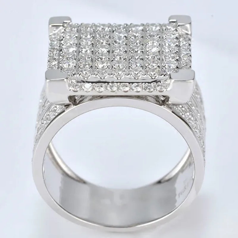Men's Natural White Stone 925 Sterling Silver Ring Gifts