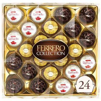 Collection, 24 Count, Premium Gourmet Assorted Hazelnut Milk Chocolate, Dark Chocolate and Coconut, 9.1 Oz