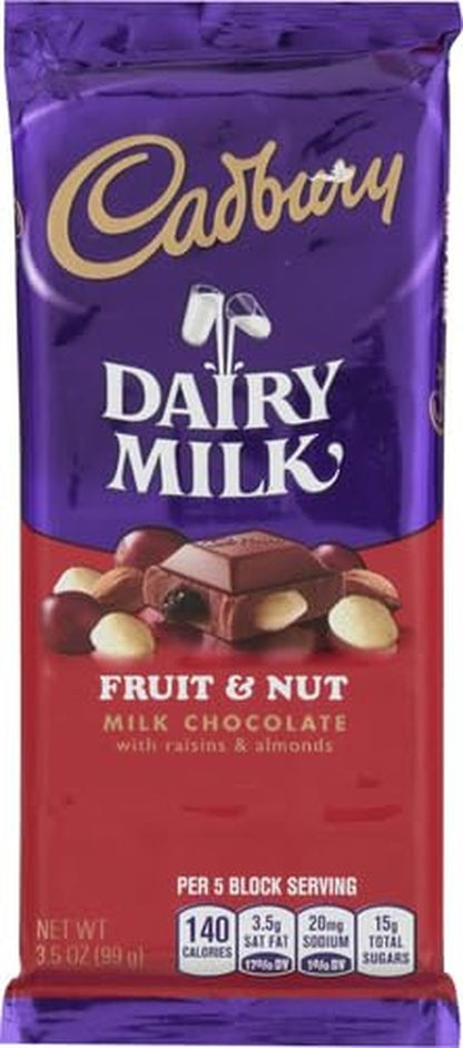 DAIRY MILK Fruit & Nut Milk Chocolate Candy Bar, 3.5 Oz