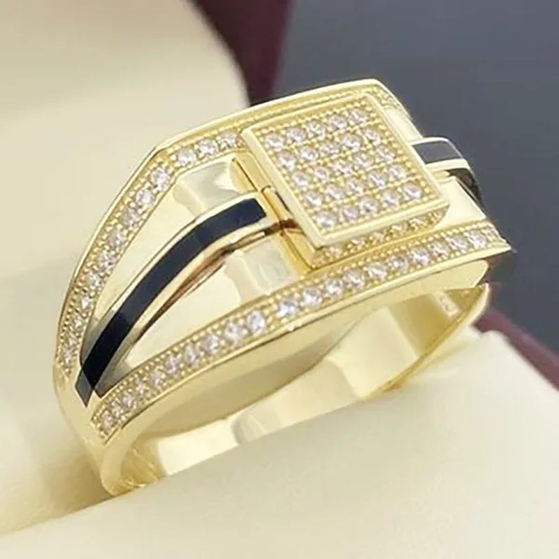 Classic Business Men's Fashion Jewelry Accessories Exquisite  Noble Gentleman Engagement Wedding Jewelry Boyfriend Birthday Party Ring Anniversary Gift Luxury Brand Men's Ring Size US5-14