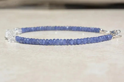 Sapphire Bracelet Natural Blue Sapphires Sapphire Birthstone Bracelet Beaded Bracelet