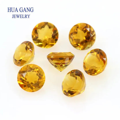 Dark Color Citrine Natural Loose Gemstone Round Shape Facetted Cut Size 1.0~6mm For DIY Jewelry Making