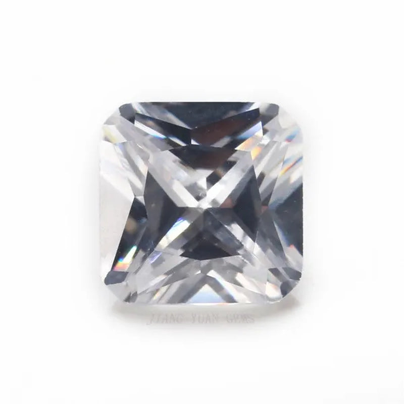 White Sapphire 6x6mm 1.72ct Cushion Faceted Cut Shape AAAAA VVS Loose Gemstone