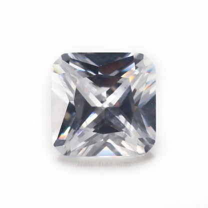 White Sapphire 6x6mm 1.72ct Cushion Faceted Cut Shape AAAAA VVS Loose Gemstone