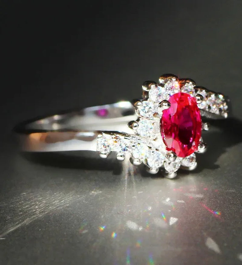 Exquisite Silver Natural Sapphire Gemstones Opal Birthstone Bride Princess Wedding Engagement Strange Ring Size 6 7 8 9 10