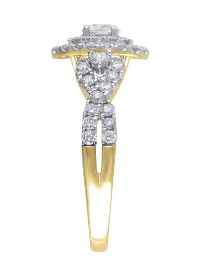 1 Carat T.W. (I2 Clarity, H-I Color)  Oval Cut Diamond Engagement Ring in 10Kt Yellow Gold, Size 7