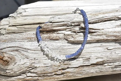 Sapphire Bracelet Natural Blue Sapphires Sapphire Birthstone Bracelet Beaded Bracelet