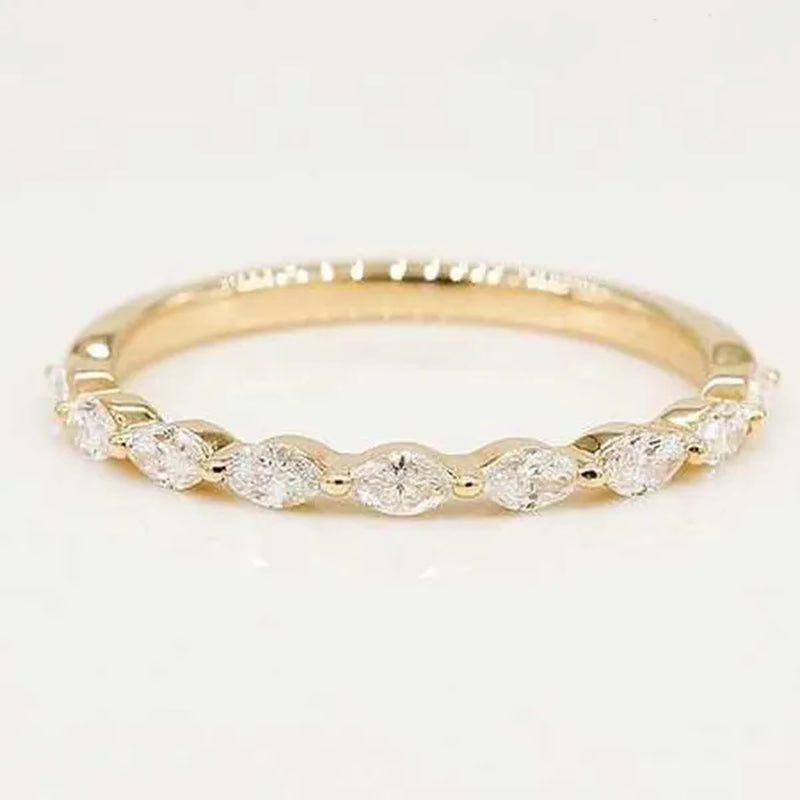 Gorgeous So Simple Shiny Marquise Ring Exquisite Stacking Rings for Women Wedding Accessories Elegant Princess Birthday Party Proposal Engagement Jewelry Band Gift for Bride Size 4-12 Bague Femme