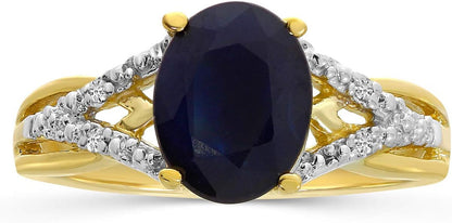 Sapphire and Diamond Ring in 14K Yellow Gold
