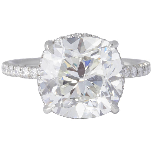 Rare 5 Carat Cushion Brilliant GIA Certified Platinum Engagement Ring