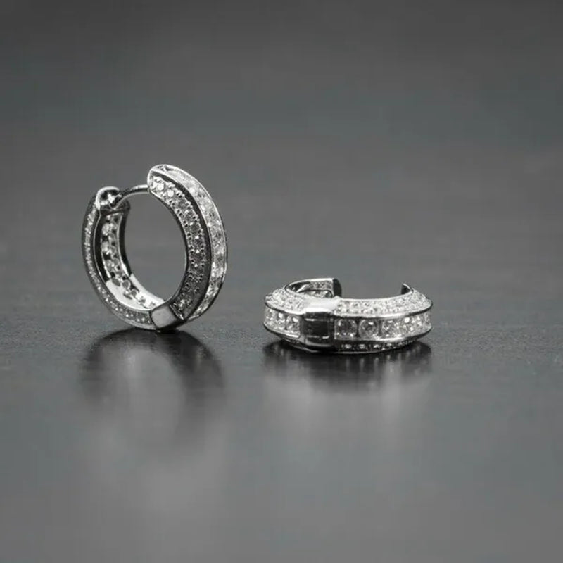 Mens Earrings Jewelry Trendy Silver Plated & Gold Earring Men Women Micro Pave Lab Diamond Hoop Earring Daily Casual Party Gold Earrings Silver Earrings