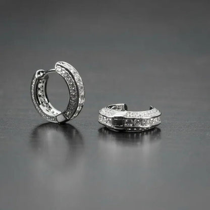 Mens Earrings Jewelry Trendy Silver Plated & Gold Earring Men Women Micro Pave Lab Diamond Hoop Earring Daily Casual Party Gold Earrings Silver Earrings